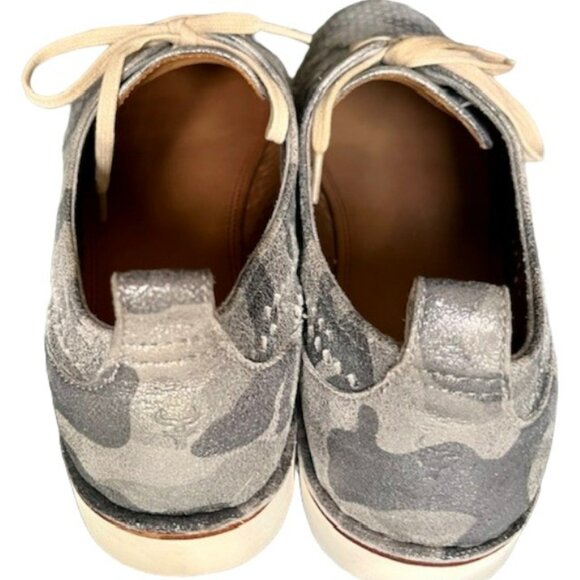 Trask Lena Camo Almond Toe Perforated Oxfords - Silver/Gray - 8 - Picture 8 of 14